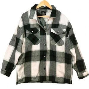 HFX Womens Green Plaid Flannel Snap Button Comfy Casual Fall Shirt Jacket Medium